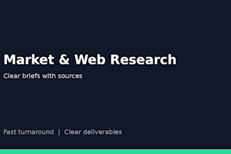 do market research, web research, and a clear brief