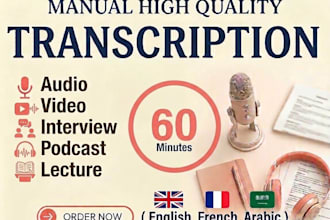 transcribe audio or video to text in english, french and arabic