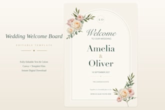 design a custom wedding welcome board