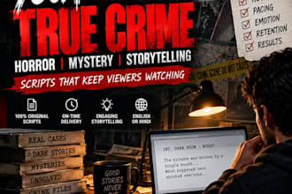 write youtube true crime horror scripts
