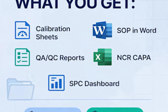 create qa qc reports, calibration sheets and sop in excel and word