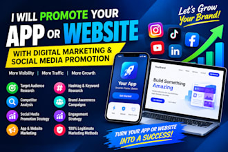 promote your app or website with digital marketing and social media promotion