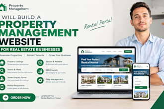 build property management website for real estate businesses, rerntal portal