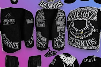 create fivem kuttes custom fivem clothing kuttes mc mc vest biker clothing