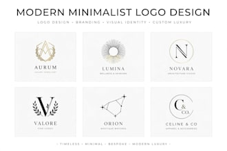 design 3 modern minimalist luxury brand logo concepts