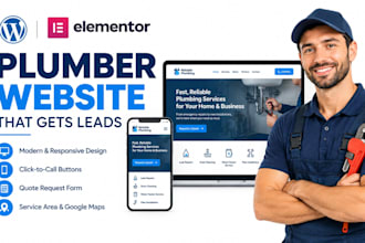 build a plumber wordpress website with elementor and lead capture