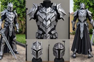 design 3d cosplay armor, wearable armor, helmet, halloween mask and props stl