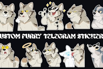 draw cool stickers of your furry characters for telegram discord crypto stickers