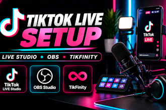 set up tiktok live on PC with live studio obs virtual camera and tikfinity alert
