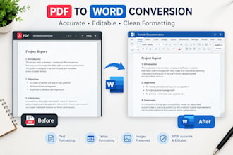 data entry typing and PDF to word and word to PDF