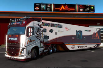 create custom 3d quality ets 2 and ats skin and trucks, ets trailer