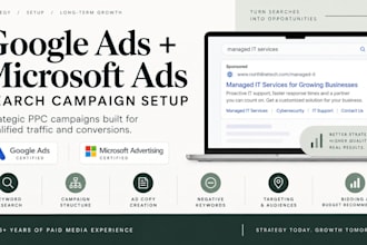 create google and bing PPC campaigns for lead gen and sales