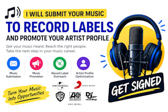 submit your music to record labels and promote your artist profile
