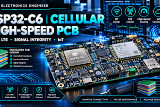 design esp32c6, cellular and high speed pcb