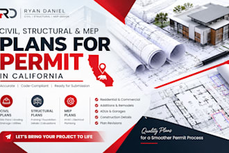 design civil structural and mep plans for permits in california