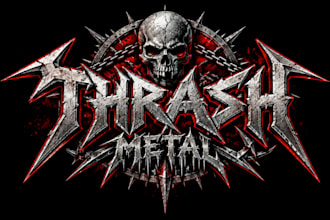 design a powerful thrash metal logo