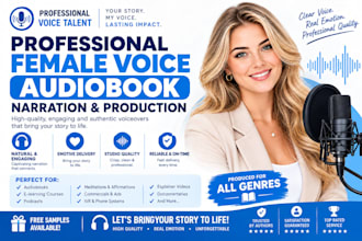 narrate romance and fiction audiobooks with an engaging female voice