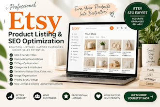 create and optimize etsy product listings with SEO