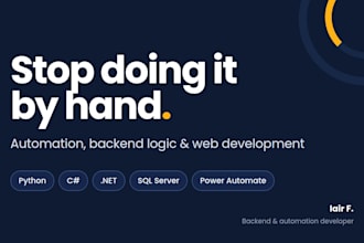 automate and build backend logic and websites in python c sharp and net