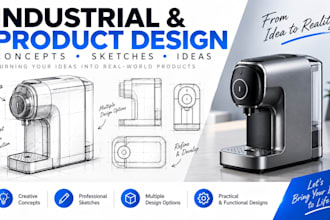 develop industrial and product design concepts and sketches