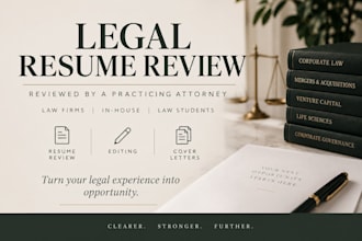 review and edit your legal resume for law firm and in house roles