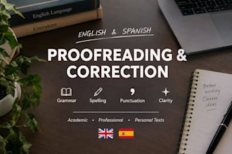 proofread and correct your english or spanish text