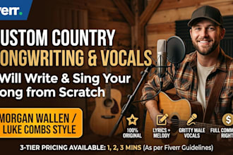 write and sing a custom country song for your anniversary wedding and birthday