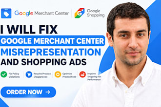 fix gmc misrepresentation and set up google shopping ads