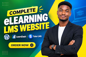 build wordpress tutor lms websites online course elearning website learndash lms