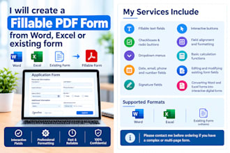 create a fillable PDF form and editable interactive PDF
