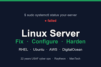 fix, configure, or harden your linux server on rhel, ubuntu, or AWS