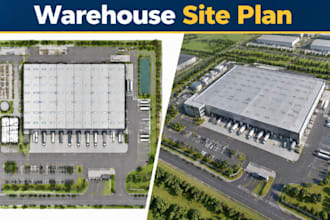 design warehouse site planning layout logistics facility development drawings