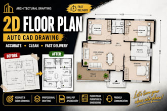 draft a clean architectural floor plan from your measurements