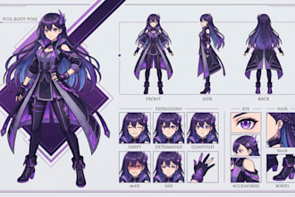 design an original anime character and reference sheet