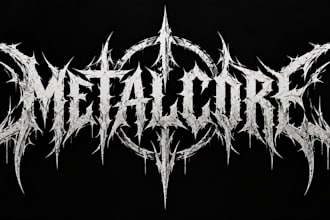 create a brutal metalcore band logo