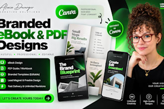 design a branded canva ebook or PDF guide with an editable file