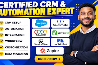 do jobnimbus salesforce salesmate zoho crm servicem8 servicetitan zap automation