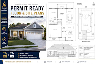 draft permit ready architectural floor and site plans