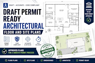 draft permit ready architectural floor and site plans