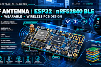 design rf antenna pcb, esp32, nrf52840 ble and iot hardware