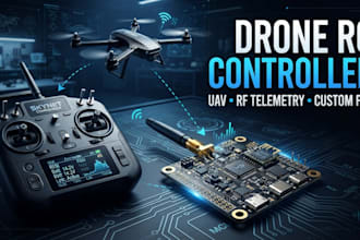 design drone remote controller, uav rc transmitter, rf telemetry and custom pcb