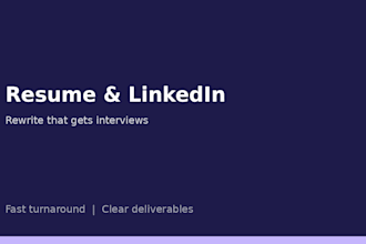 rewrite your resume and linkedin profile
