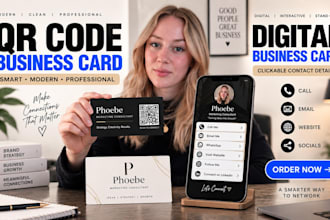 design qr code business cards , digital cards,  clickable contact details