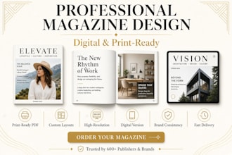 design a professional digital and print ready magazine