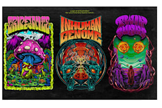 create trippy stoner doom psychedelic metal logo design