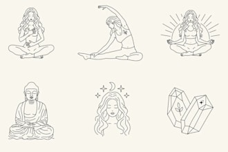 design unique minimalist line art logo or any line art graphics
