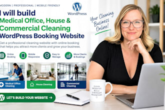 build medical office, house and commercial cleaning wordpress booking website