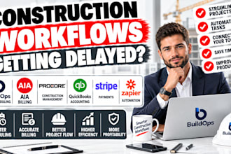 setup buildops pm scheduling aia billing procore  quickbooks stripe zapier
