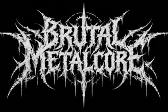 create a brutal metalcore band logo