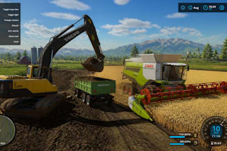 model 3d realistic farming simulator, excavator, harvester, 3d printing, blender